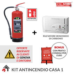 Kit Antincendo Case Vacanza, B&B, Affitti Brevi: Estintore + Rilevatore gas