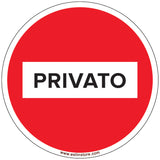 ADESIVO PAVIMENTO TONDO 20/30/45 cm - DIVIETO DI ACCESSO STRADALE